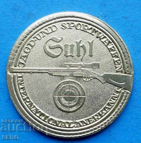 Germania-GDR-medalia-Suhl-450 de ani industrie de vânătoare