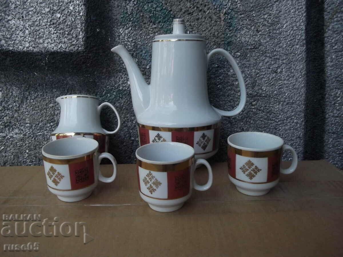 Σέρβις καφέ πορσελάνης Soca με τρία φλιτζάνια με τιμή 25.00 BGN | € 12.78 Σέρβις καφέ πορσελάνης Soca με τρία φλιτζάνια με τιμή 25.00 BGN | € 12.78