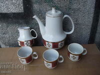 Soca porcelain coffee service with three cups