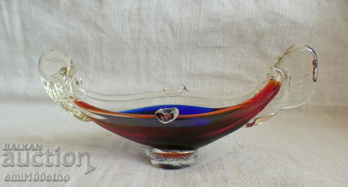 Ashtray Gondola colored glass handmade Murano type