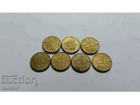 Monedă - BULGARIA - 20 BGN - 1997 - 7 bucăți