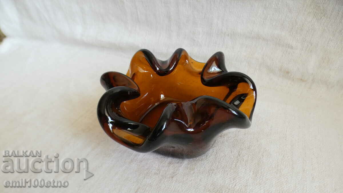 Ashtray massive colored glass handmade with price 10.00 BGN | € 5.11 Ashtray massive colored glass handmade with price 10.00 BGN | € 5.11