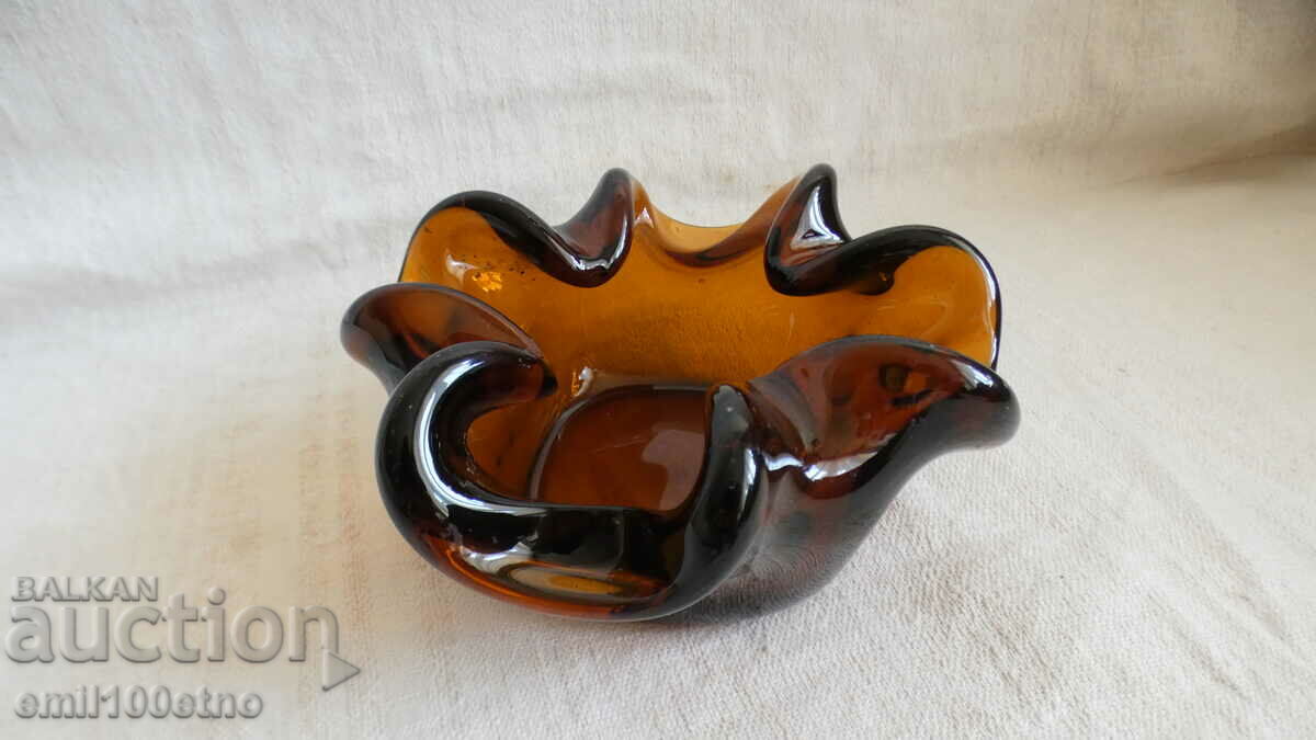 Auction Ashtray massive colored glass handmade Auction Ashtray massive colored glass handmade