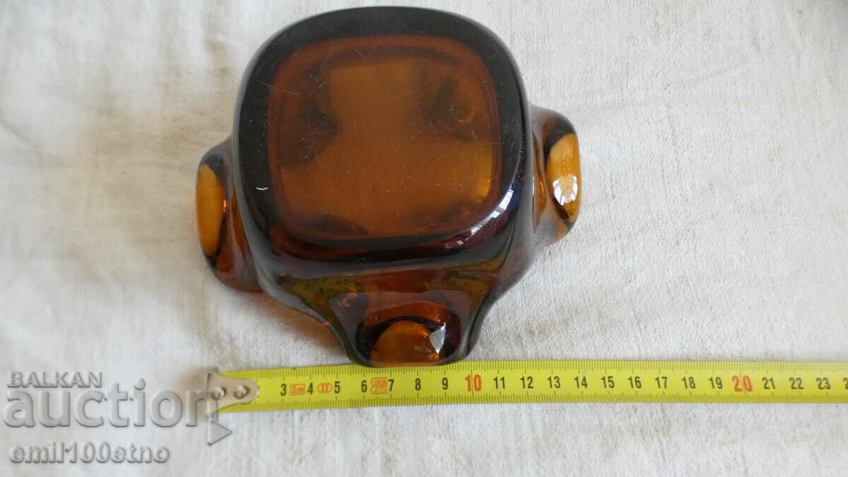 Ashtray massive colored glass handmade - 6 Ashtray massive colored glass handmade - 6