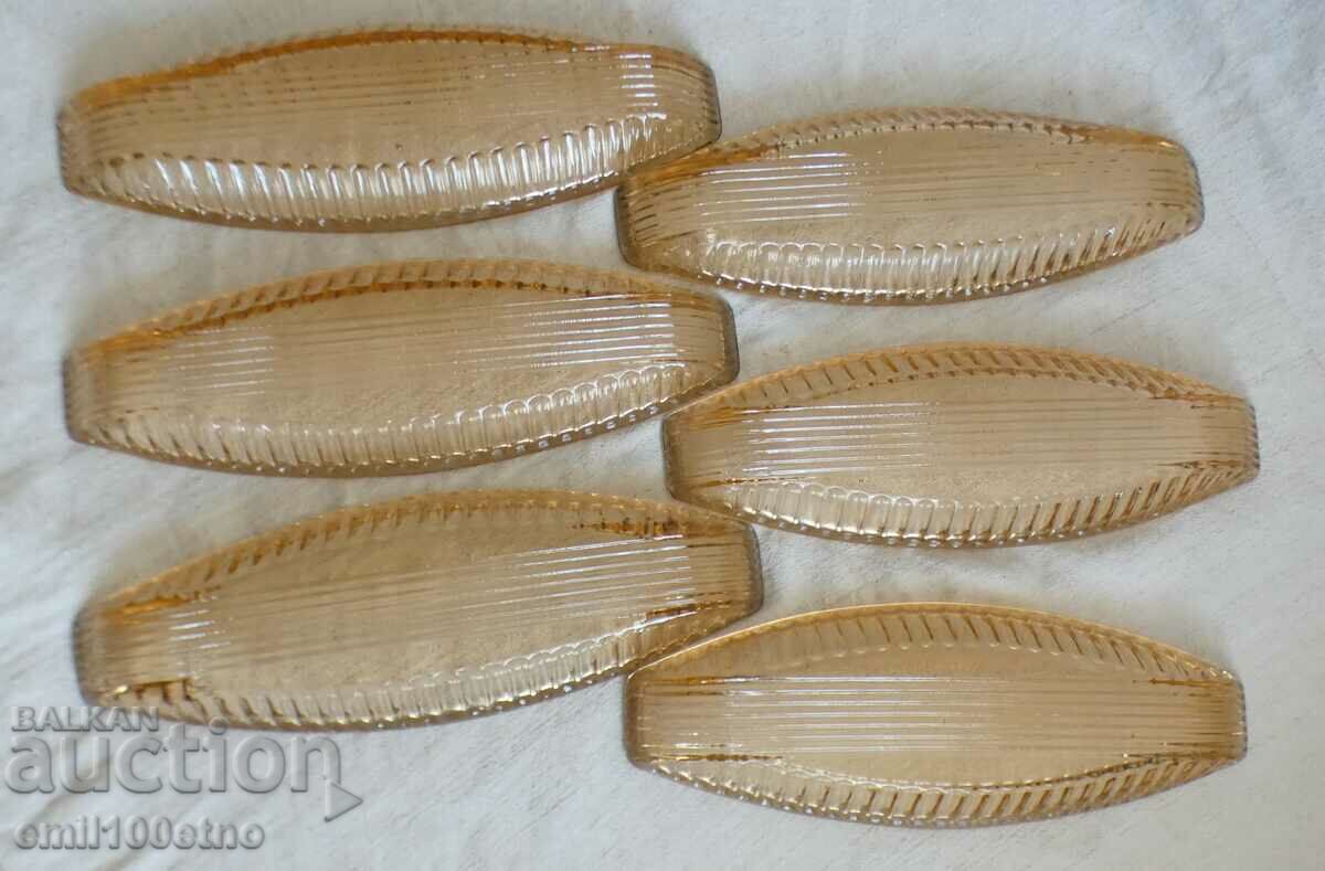 Set de 6 farfurii de salata in forma de sticla colorata Barca URSS - 5 Set de 6 farfurii de salata in forma de sticla colorata Barca URSS - 5