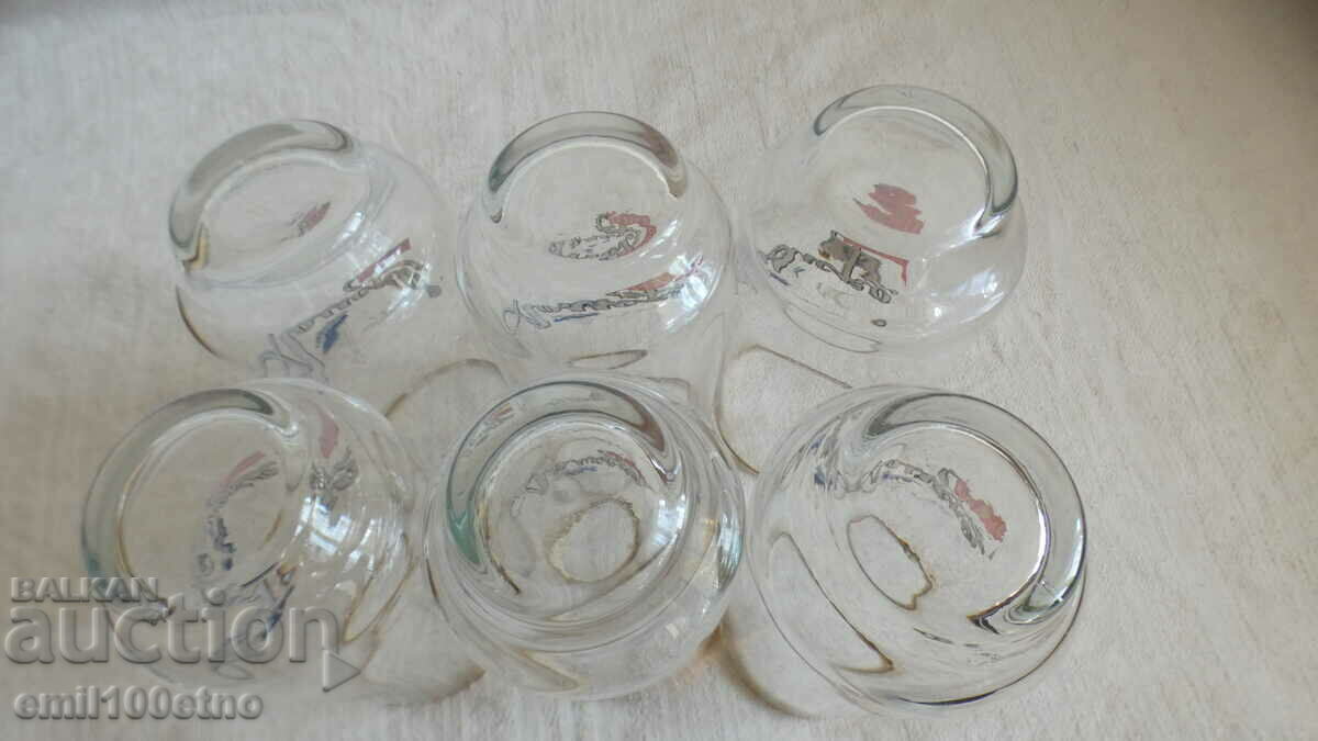 Lomsko beer Service 6 beer glasses thin glass from soca - 6 Lomsko beer Service 6 beer glasses thin glass from soca - 6