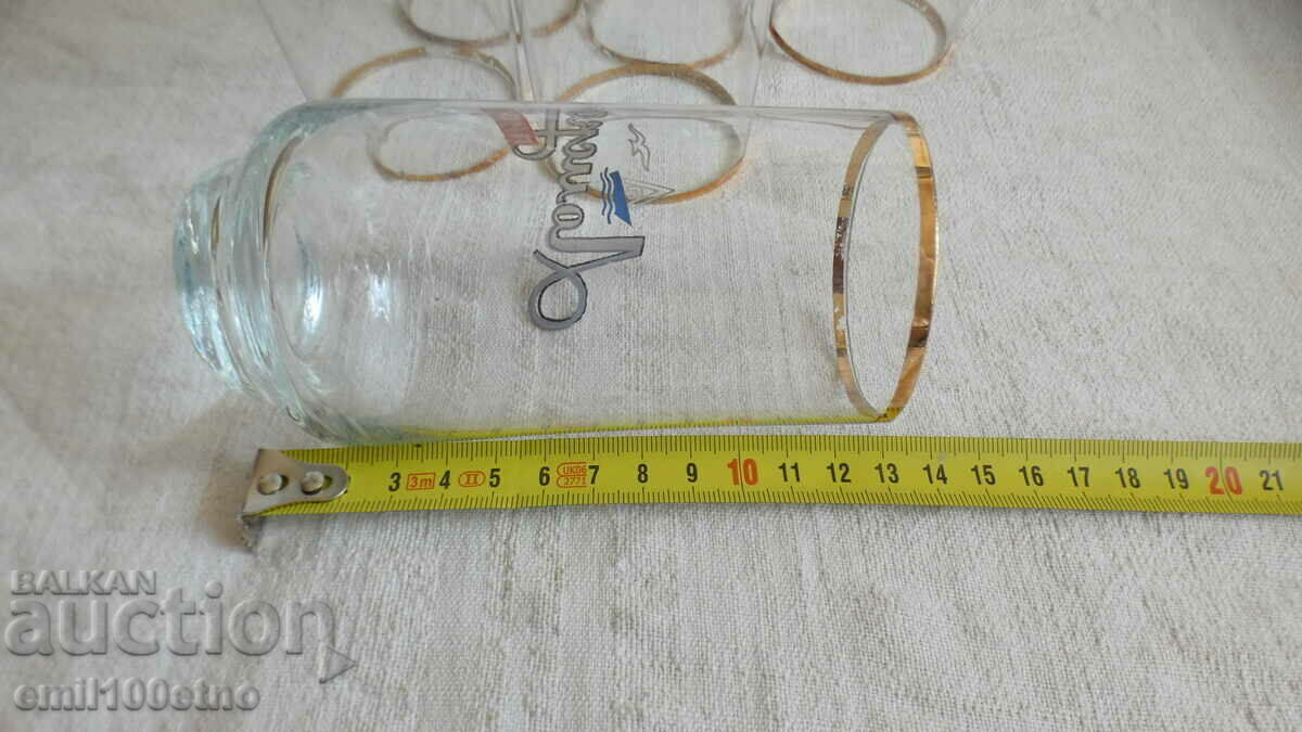 Lomsko beer Service 6 beer glasses thin glass from soca - 7 Lomsko beer Service 6 beer glasses thin glass from soca - 7