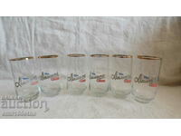 Lomsko beer Service 6 beer glasses thin glass from soca