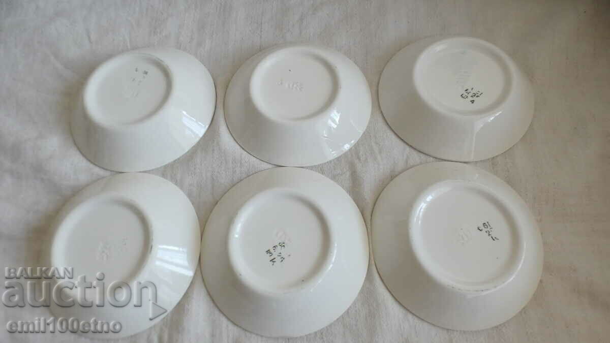 Delivery of Set of 6 plates for dessert or sweets, old ZIK USSR porcelain Delivery of Set of 6 plates for dessert or sweets, old ZIK USSR porcelain