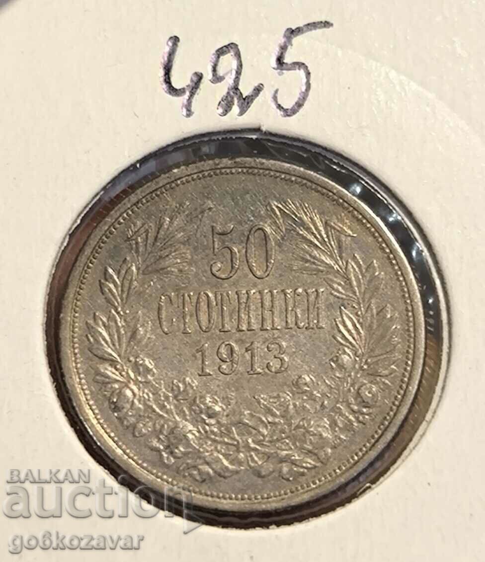 България 50 ст 1913г Сребро !