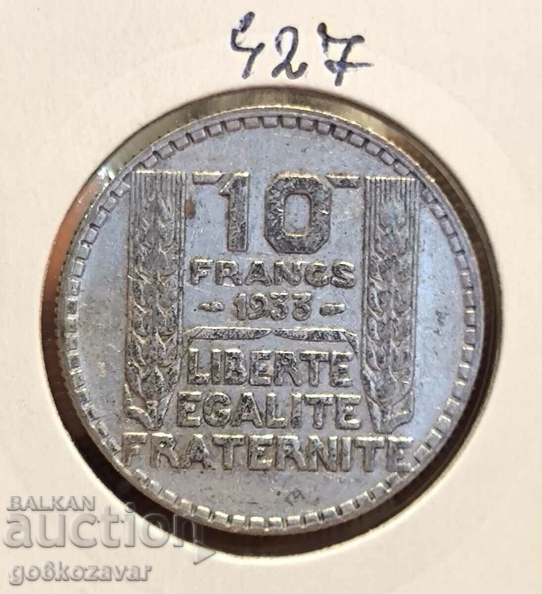 France 10 Francs 1933 Silver!
