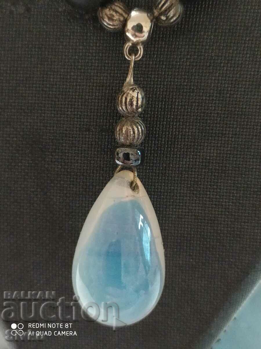 Moonstone and quartz necklace
