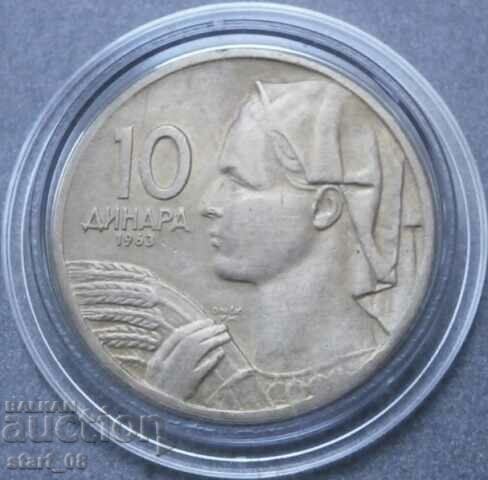 10 dinari 1963
