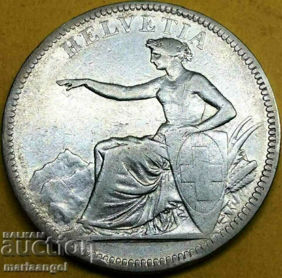 5 Franci 1874 Elveția Helvetia Argint