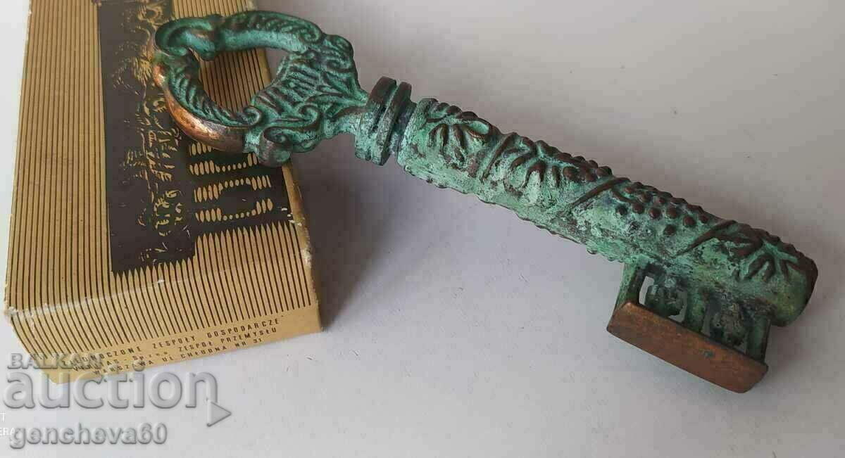 Antique corkscrew, bronze, patina, key in box - 7 Antique corkscrew, bronze, patina, key in box - 7