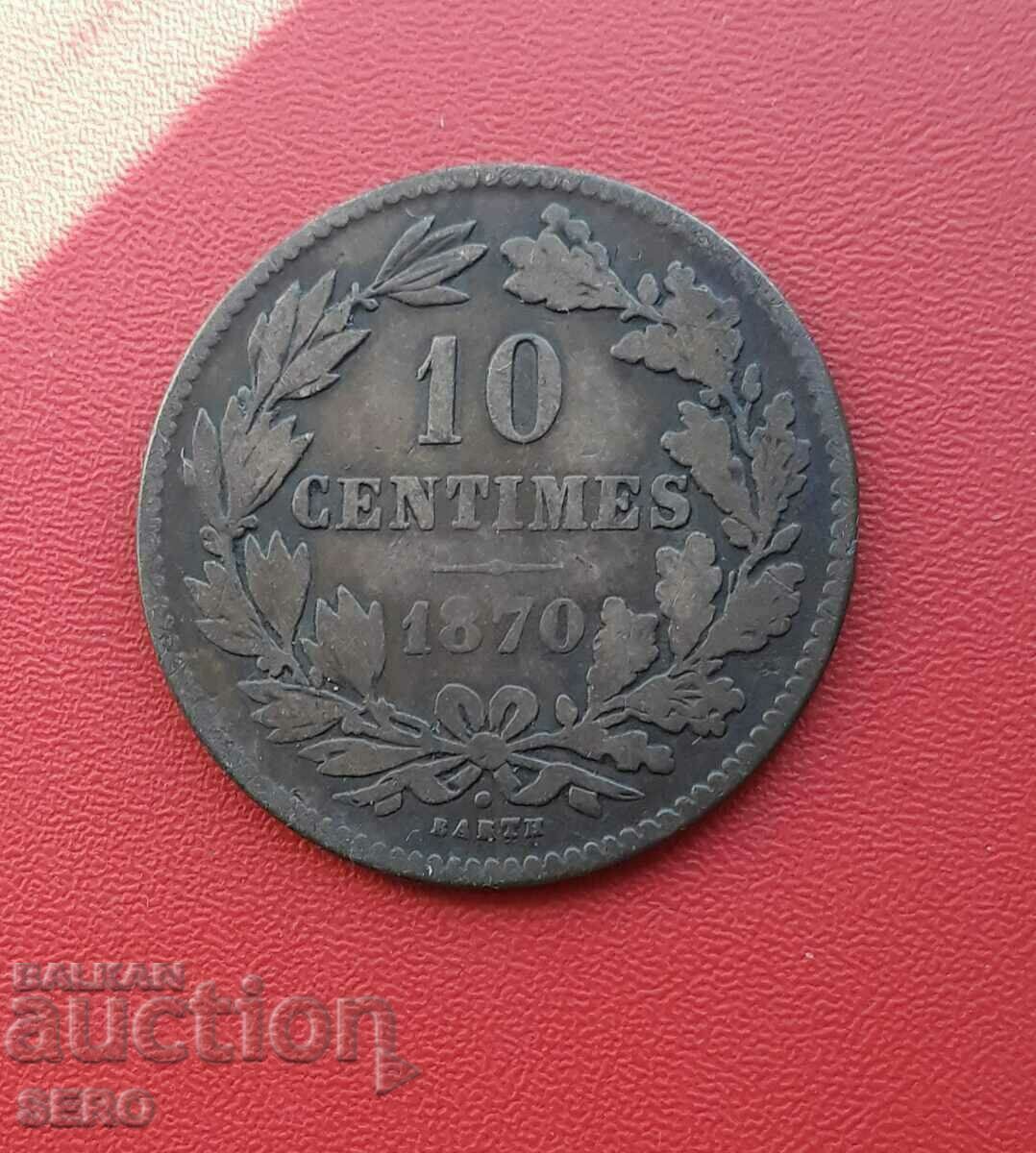 Luxembourg-10 cents 1870