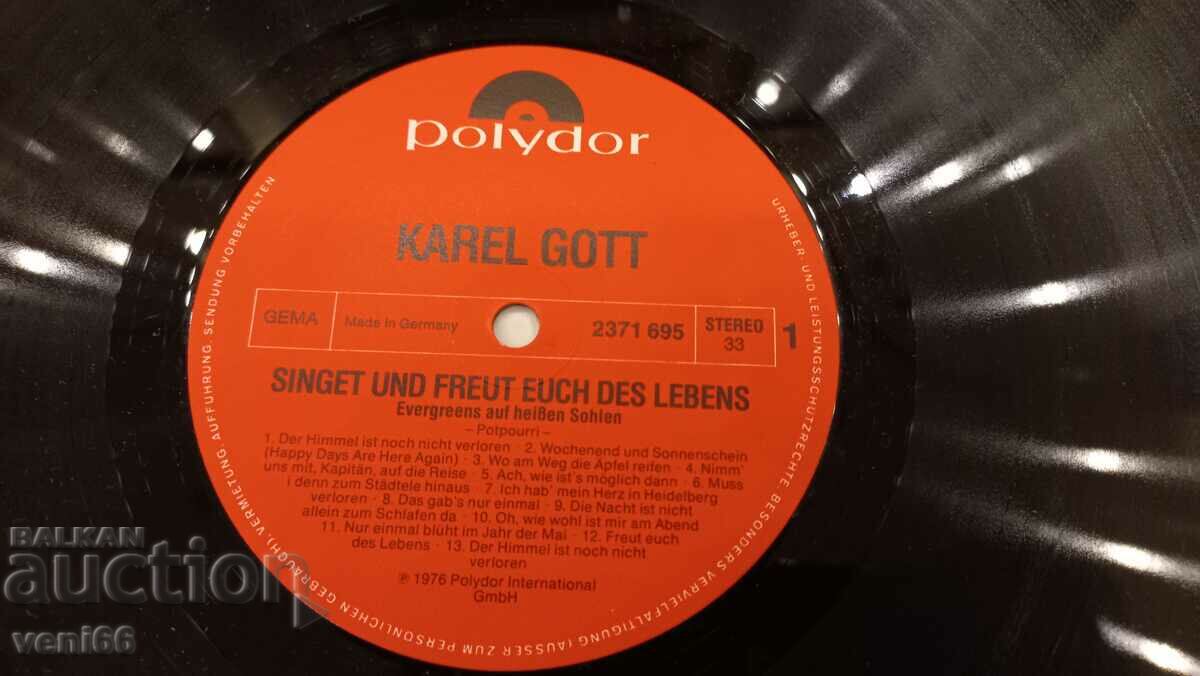 Auction Gramophone record - Karel Gott Auction Gramophone record - Karel Gott