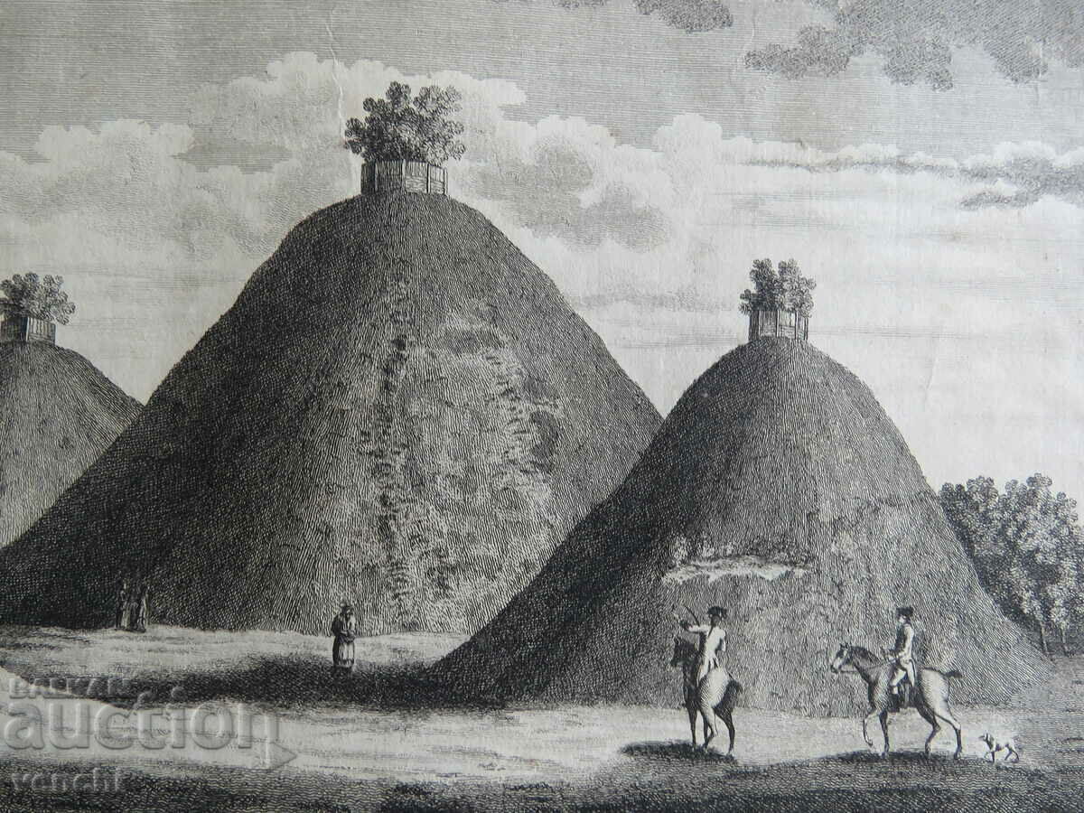 1779 - GRAVURĂ - Dealurile Bartlow - ORIGINAL cu preț € 19.99 | 39.10 BGN