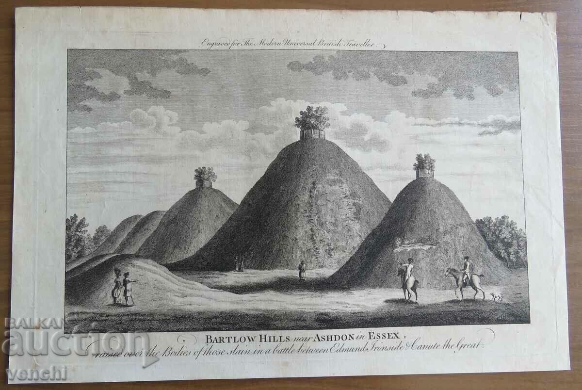 1779 - GRAVURĂ - Dealurile Bartlow - ORIGINAL