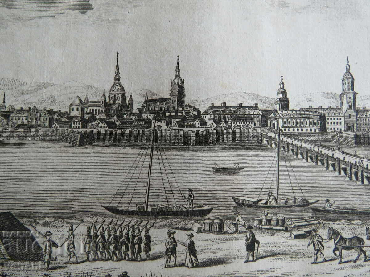 Livrarea 1782 - GRAVURĂ - DRESDEN, SAXONIA - ORIGINAL