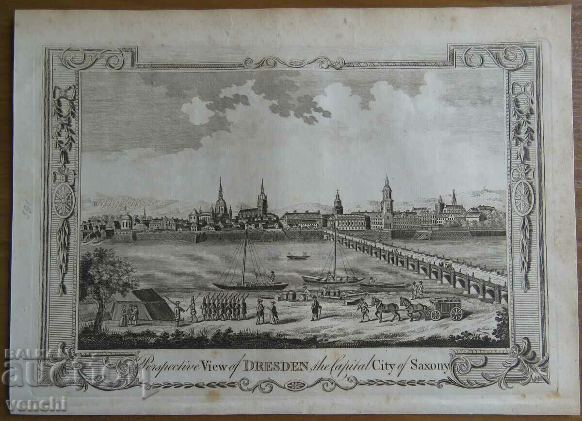 1782 - GRAVURĂ - DRESDEN, SAXONIA - ORIGINAL