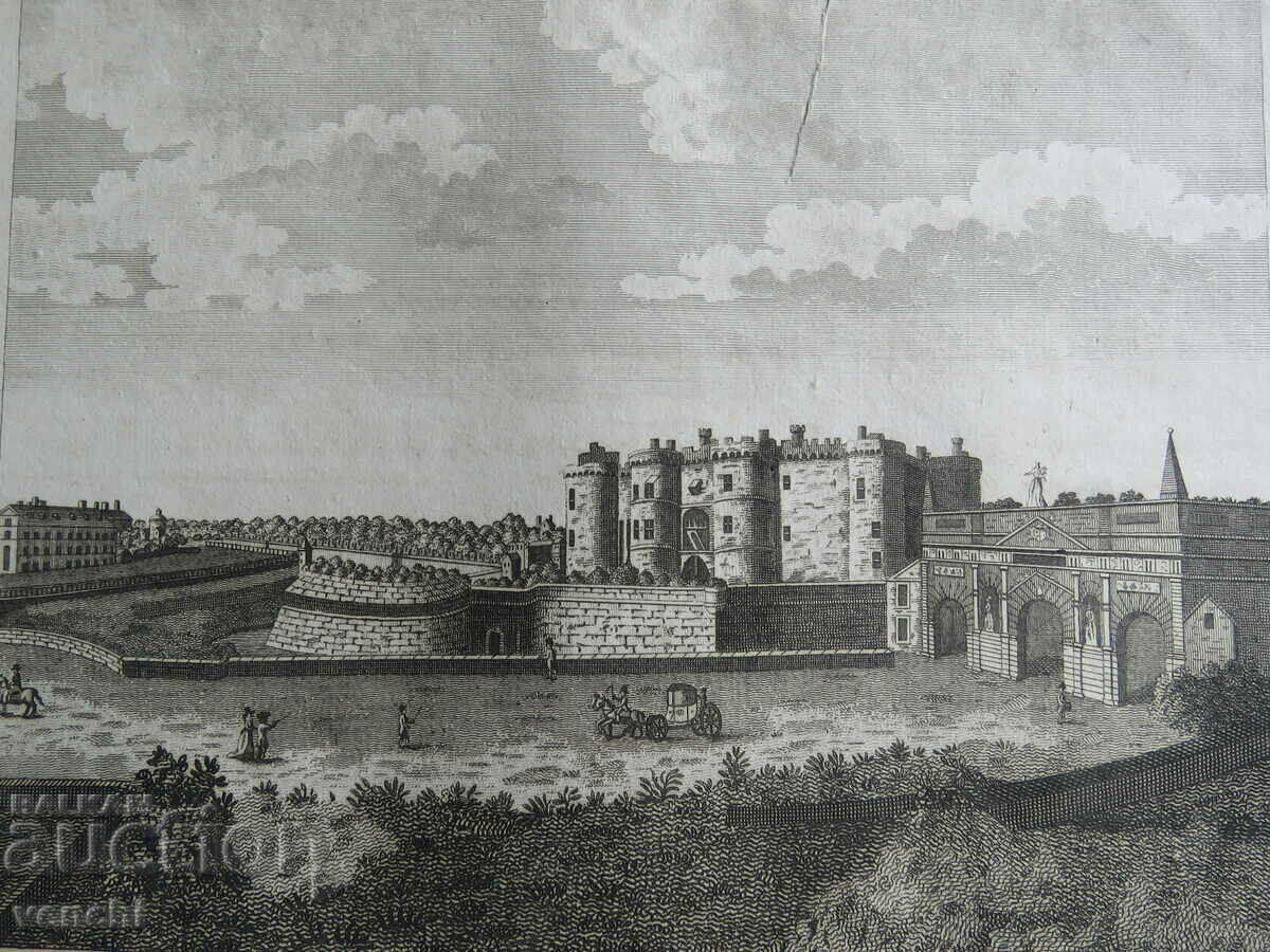1794 - ENGRAVING - The Bastille before July 1789 - ORIGINAL with price € 29.99 | 58.66 BGN
