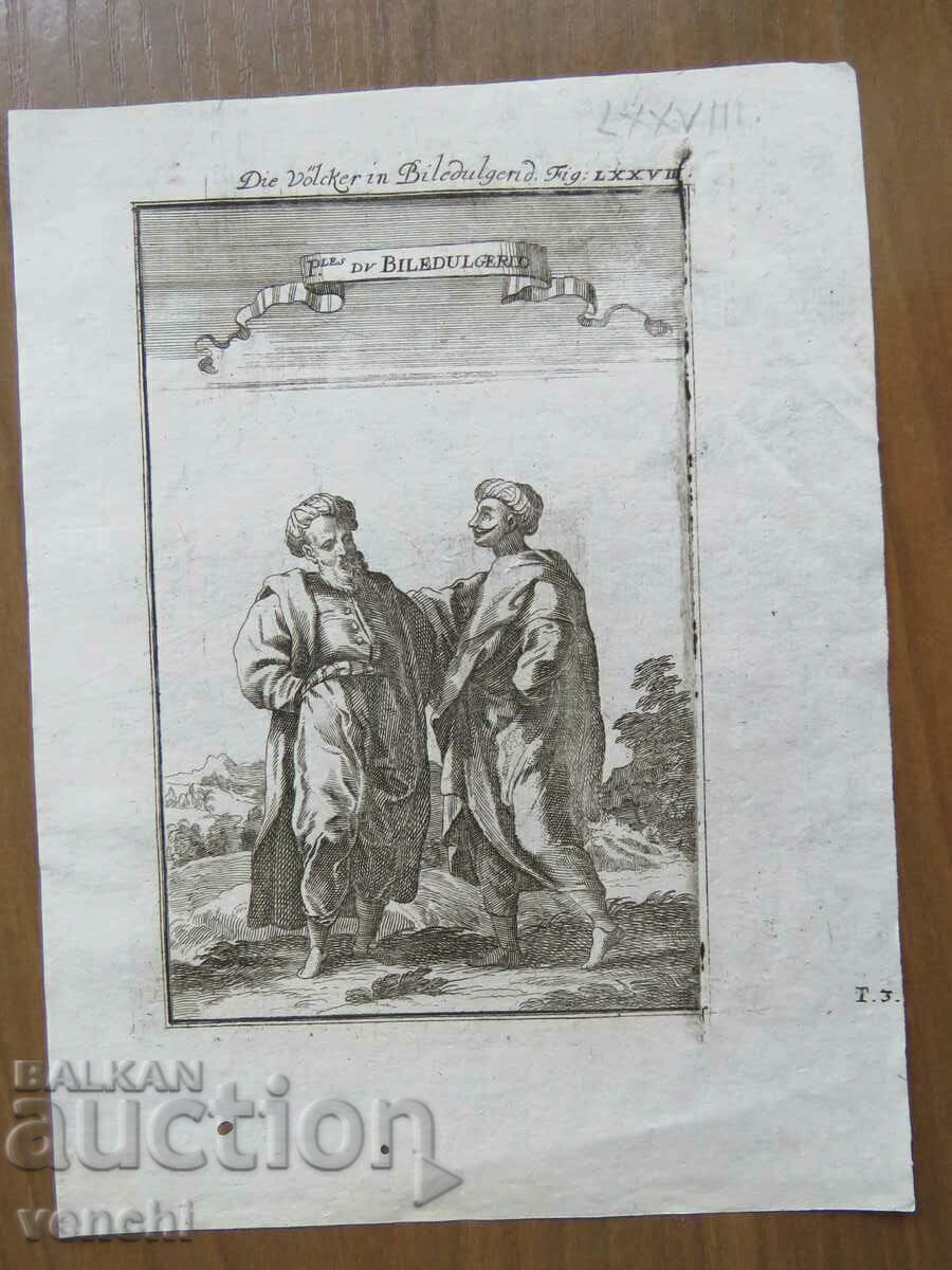1717 - GRAVURĂ MALLET - AFRICA DE NORD 2 - original