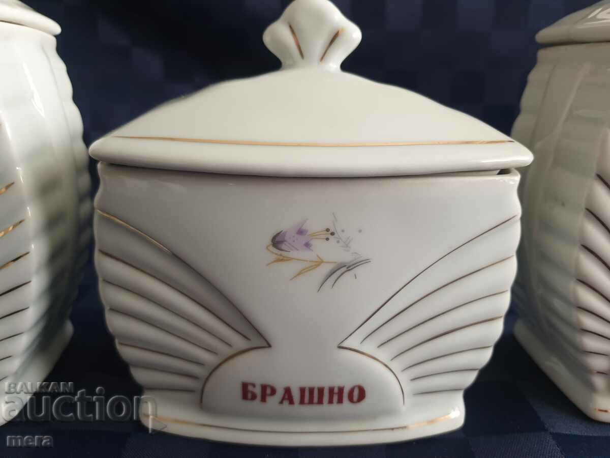 Porcelain containers for spices from a Bulgarian manufacturer with price 25.00 BGN | € 12.78 Porcelain containers for spices from a Bulgarian manufacturer with price 25.00 BGN | € 12.78