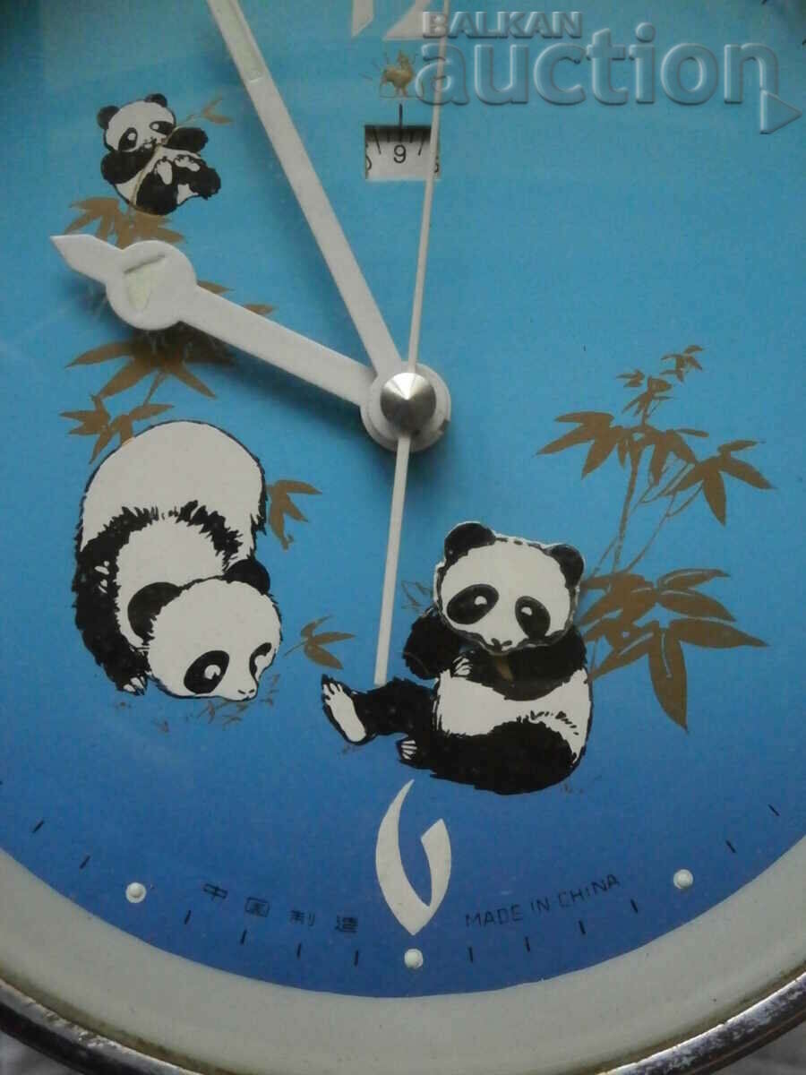 Auction CHINESE ANIMATED ALARM CLOCK 70s Bears Panda pandas Auction CHINESE ANIMATED ALARM CLOCK 70s Bears Panda pandas