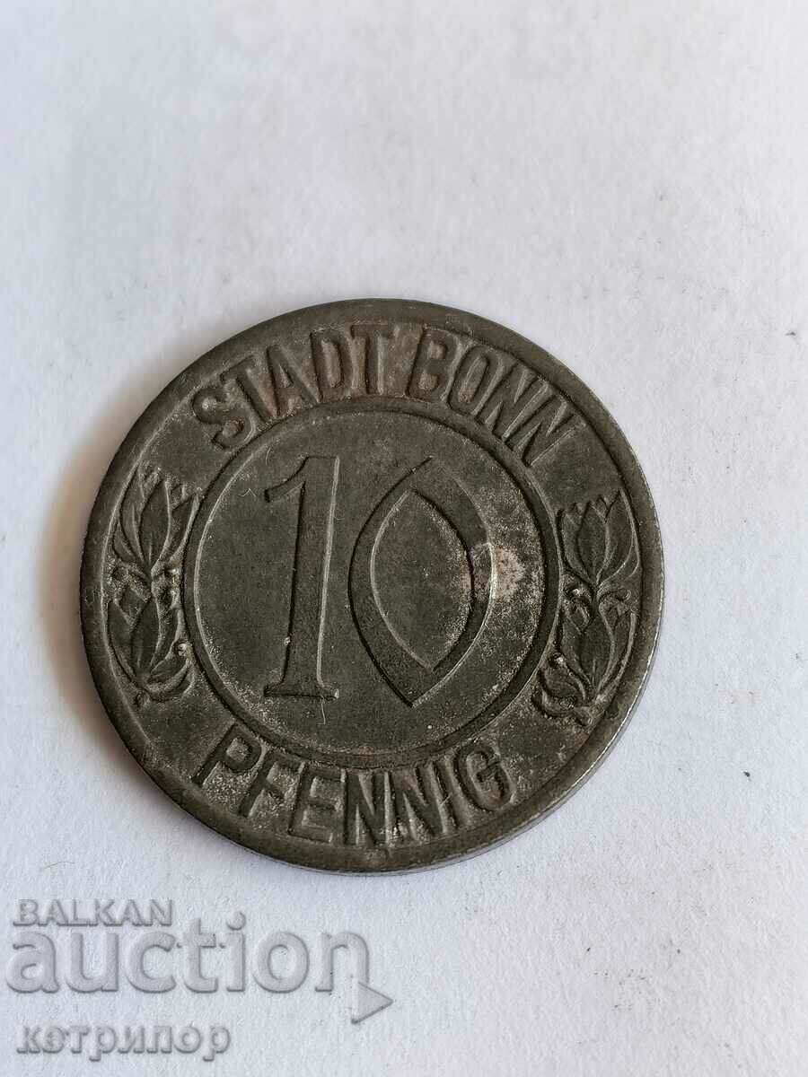 10 Pfennig 1920 Bonn Germania Notgeld