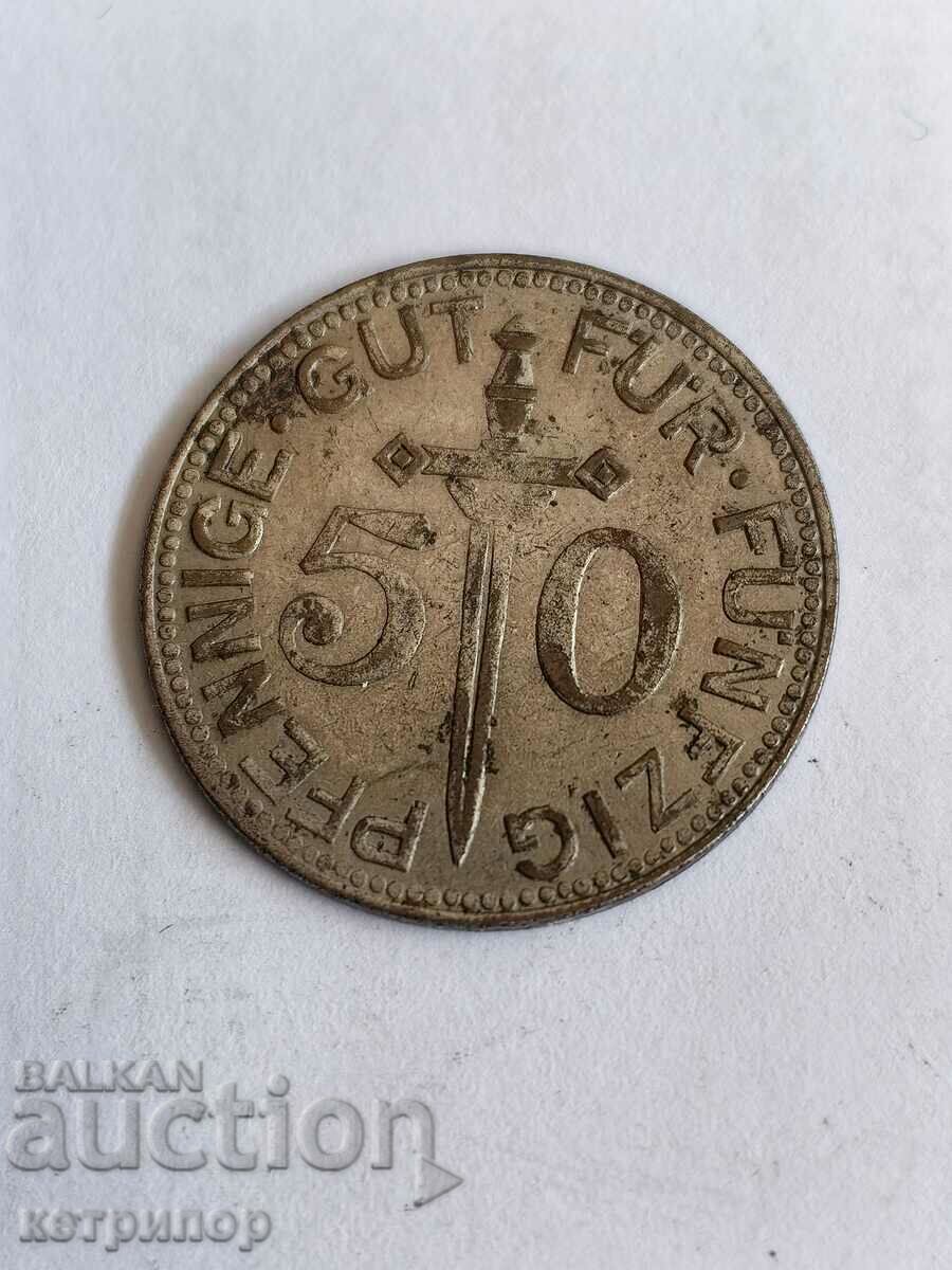 50 Pfennig 1917 Solingen Germany Notgeld