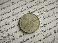 Райх монета - Германия - 3 марки | 1922г.; серия А