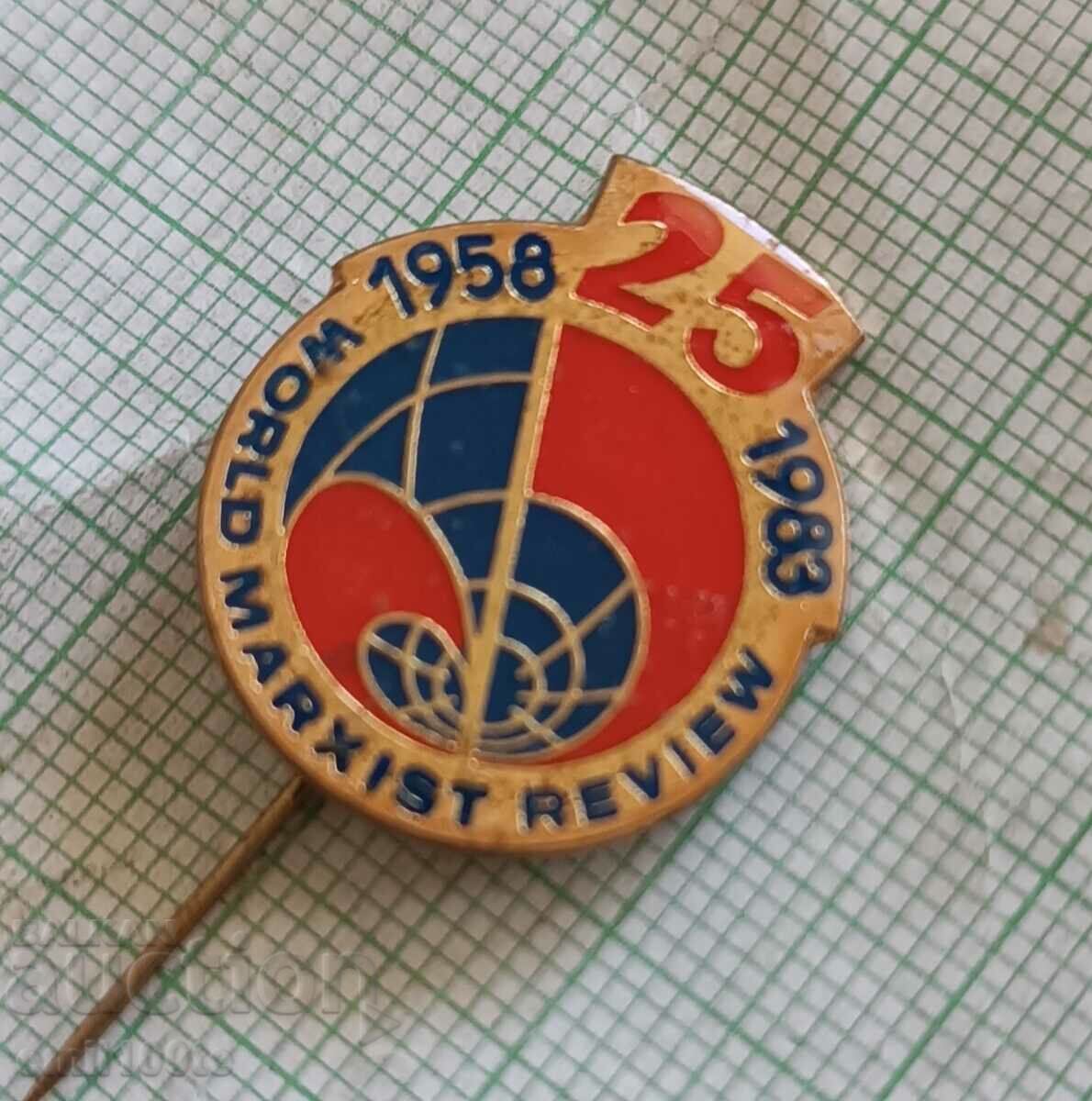 Insigna - 25 de ani World Marxist Review 1958 1983 cu preț 6.00 BGN | € 3.07