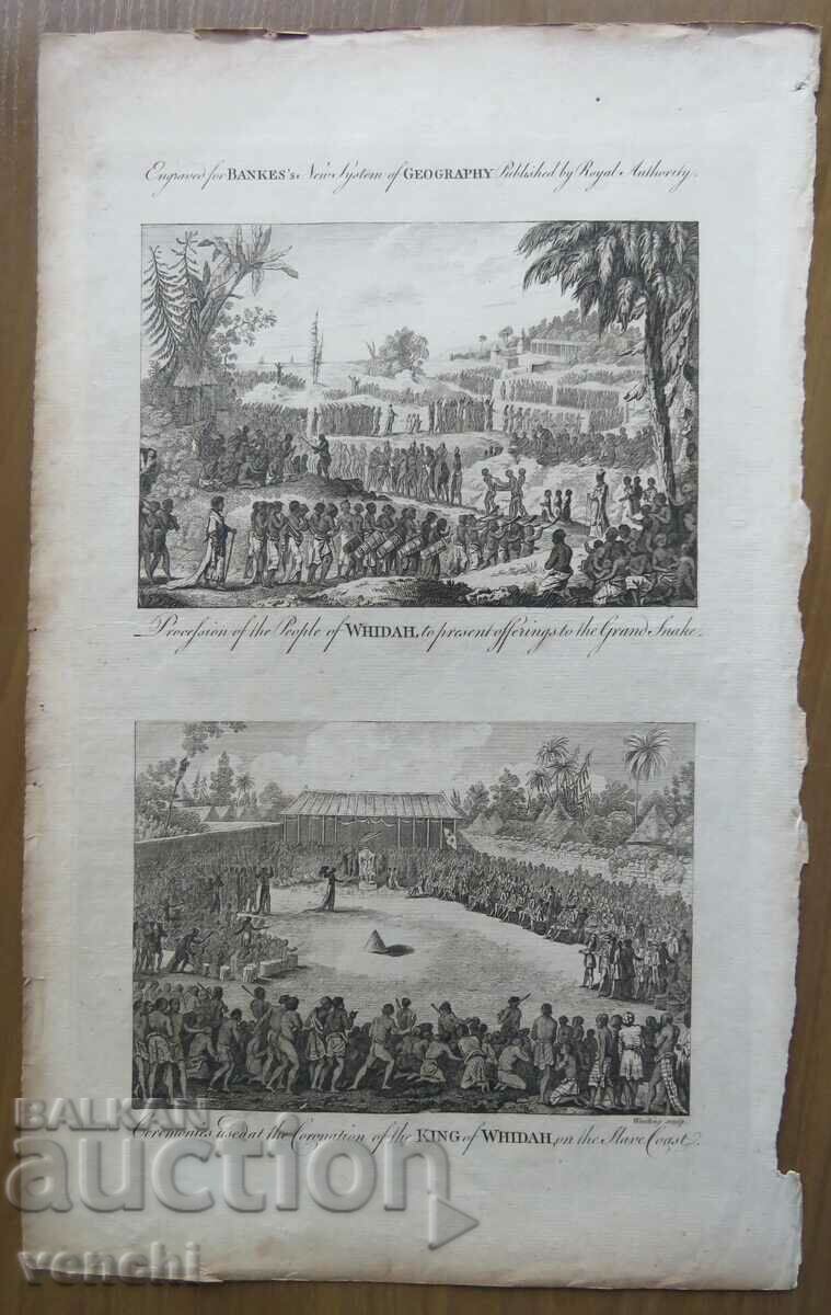 1790 - ГРАВЮРА - БЕНИН - АФРИКА, РОБИ - ОРИГИНАЛ