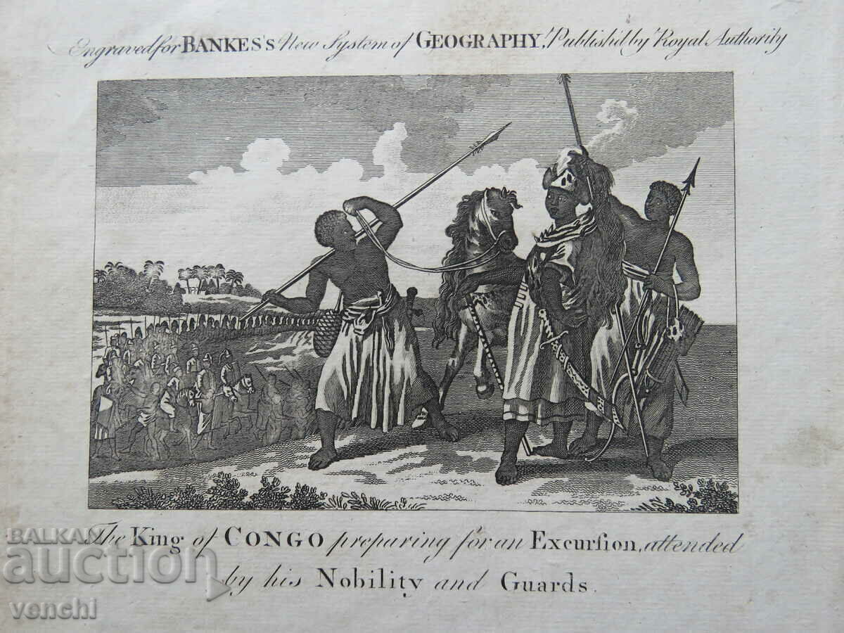 1790 - GRAVURA - CONGO - AFRICA, REGE - ORIGINAL cu preț € 19.99 | 39.10 BGN