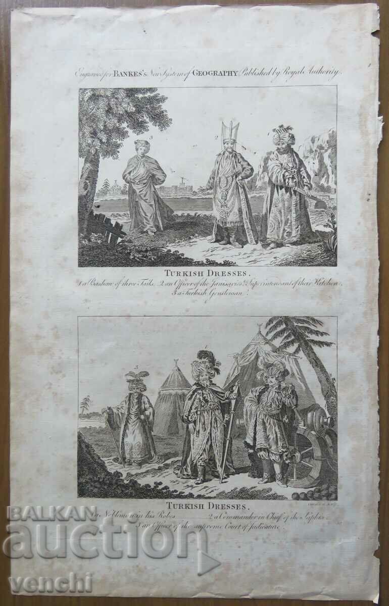 1788 - GRAVURA - ROCHIE TURCĂ - ORIGINAL