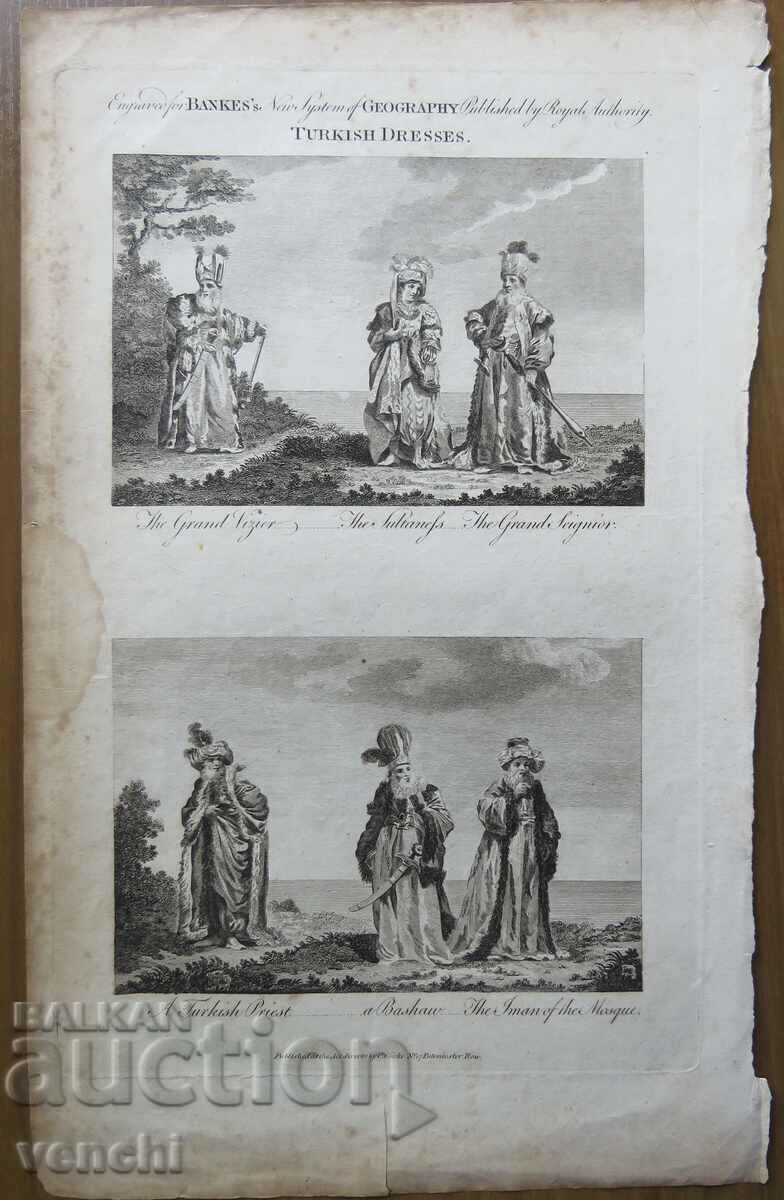 1788 - GRAVURA - ROCHIE TURCĂ - ORIGINAL