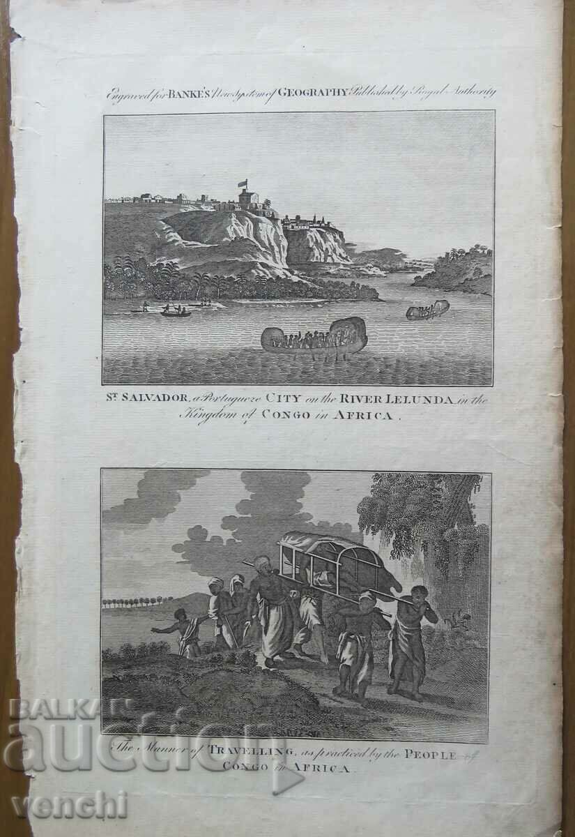 1788 - ГРАВЮРА - КОНГО, АФРИКА - ОРИГИНАЛ