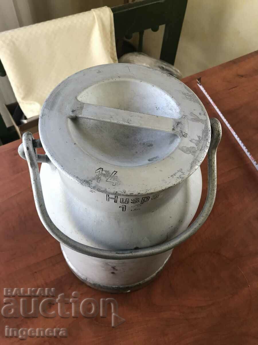 GUM MILK CONTAINER ALUMINUM-10 LITERS HEALTHY with price 85.00 BGN | € 43.46 GUM MILK CONTAINER ALUMINUM-10 LITERS HEALTHY with price 85.00 BGN | € 43.46