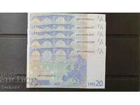 Евро банкноти UNC