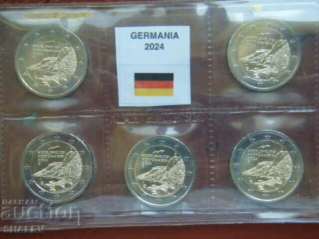 2 euro 2024 Germania „Mecklenburg” A,D,F,G,J / Germania 2 euro cu preț € 18.89 | 36.95 BGN