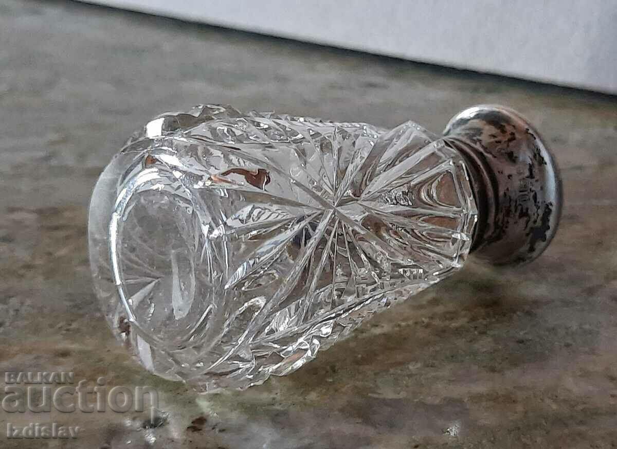 Викторианско кристално шише със сребърна капачка с емайл - 6 Викторианско кристално шише със сребърна капачка с емайл - 6