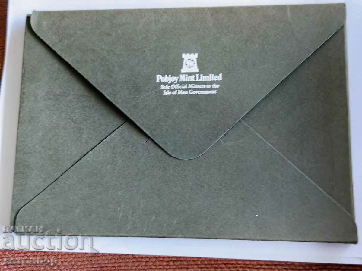 1 crown Isle of Man 1980 Proof set 4 coins nickel Olympic - 6