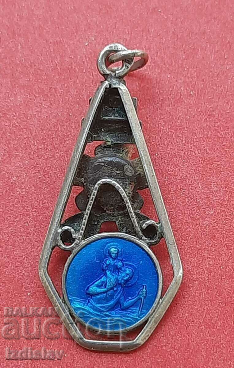 Silver double-sided medallion with the Virgin and St. Christopher with price 60.00 BGN | € 30.68 Silver double-sided medallion with the Virgin and St. Christopher with price 60.00 BGN | € 30.68