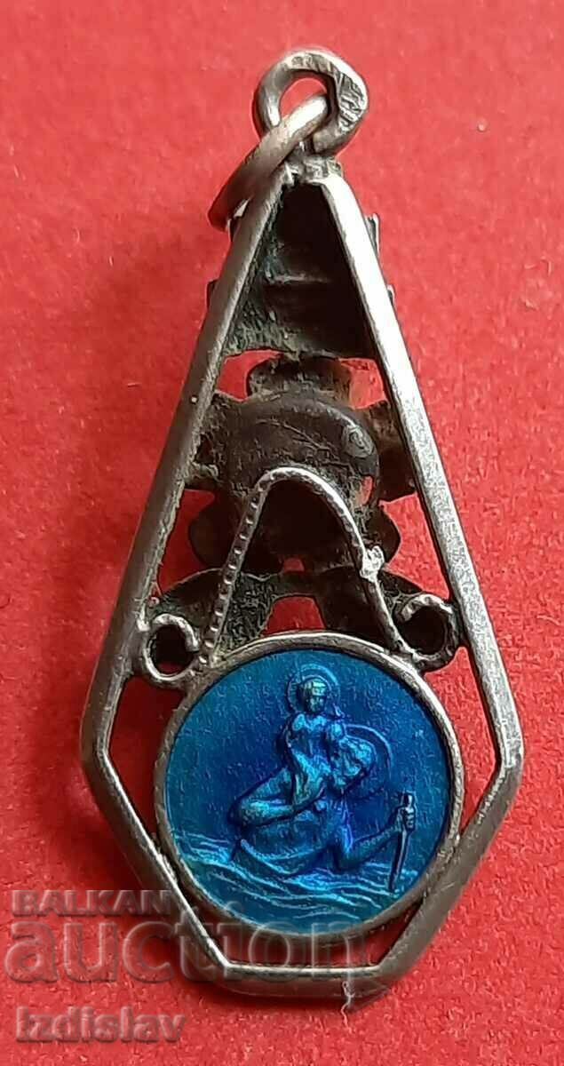 Delivery of Silver double-sided medallion with the Virgin and St. Christopher Delivery of Silver double-sided medallion with the Virgin and St. Christopher