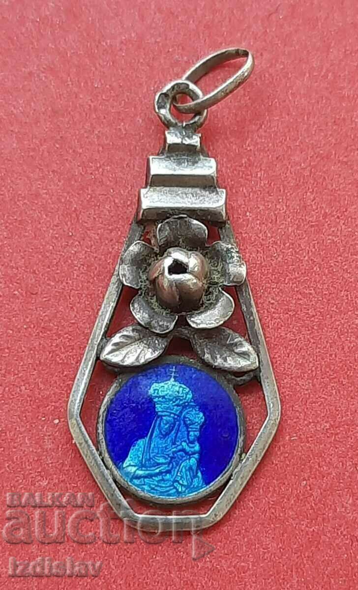 Silver double-sided medallion with the Virgin and St. Christopher Silver double-sided medallion with the Virgin and St. Christopher