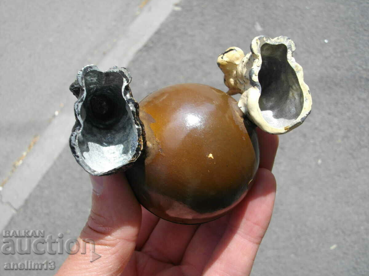 OLD METAL BOX WITH PUPPY INK CAN ASHTRAY - 7 OLD METAL BOX WITH PUPPY INK CAN ASHTRAY - 7