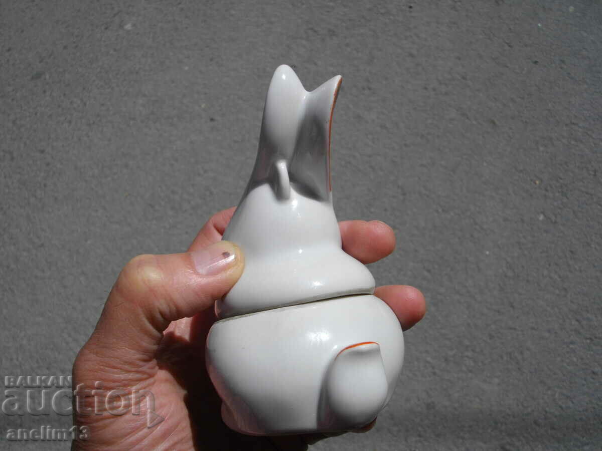 OLD PORCELAIN BUNNY BOX MARKED - 5 OLD PORCELAIN BUNNY BOX MARKED - 5