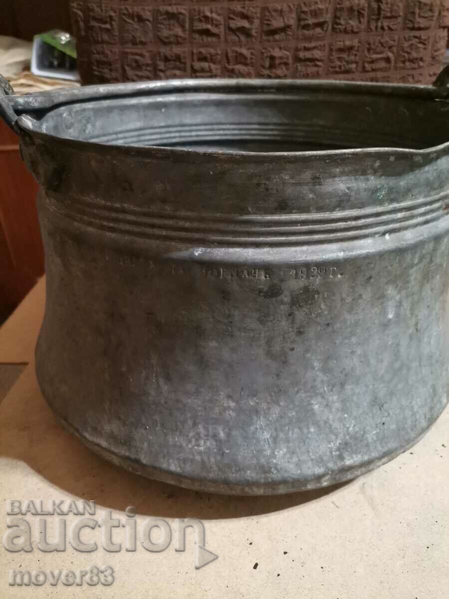 Copper cauldron. Copper. 1929 year