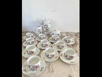 Large porcelain coffee/tea service with markings